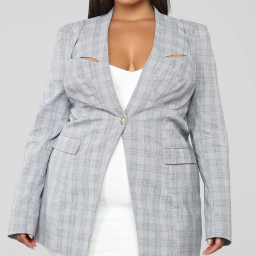 Let's Keep It Professional Blazer - Grey. 1XL. New